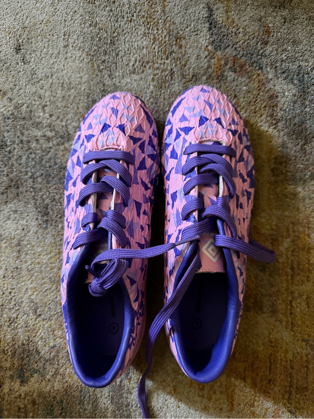 Dream Pairs Pink and Purple Patterned Kids Sneakers